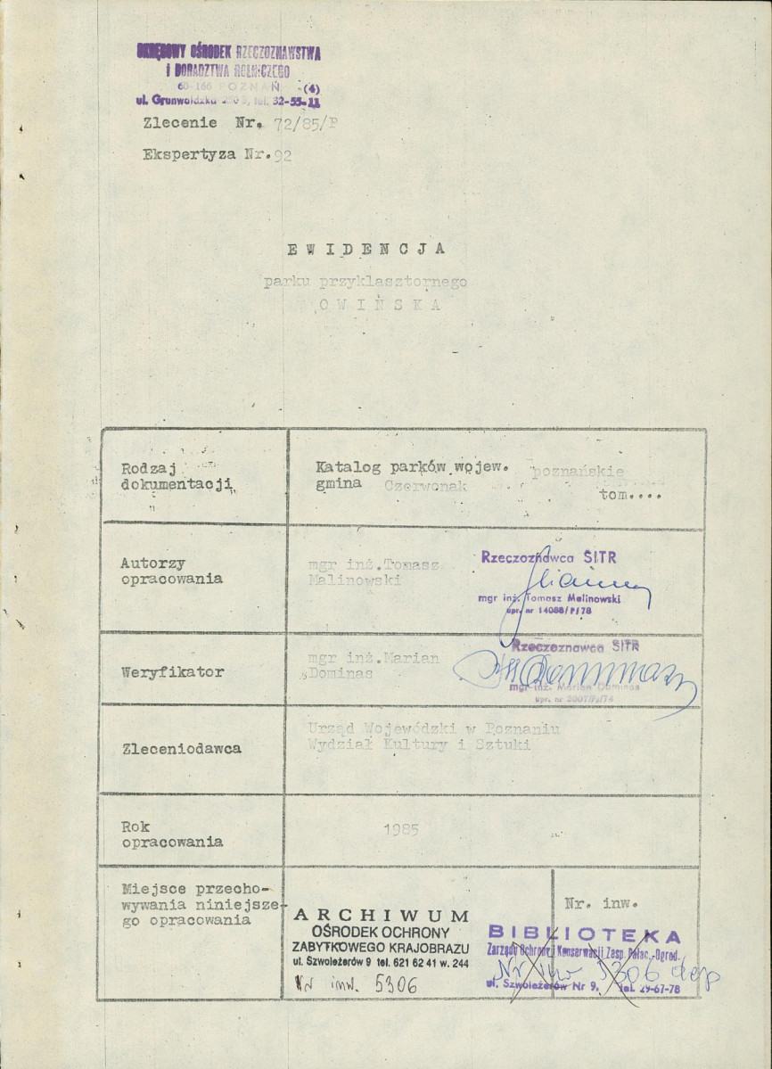 EP - Ewidencja parkowa, skan nr 3