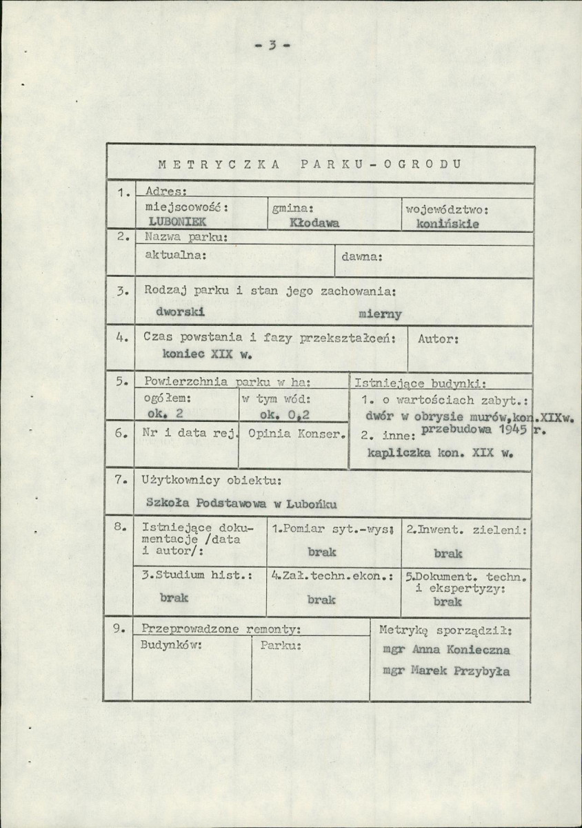 Ewidencja parkowa, skan nr 7
