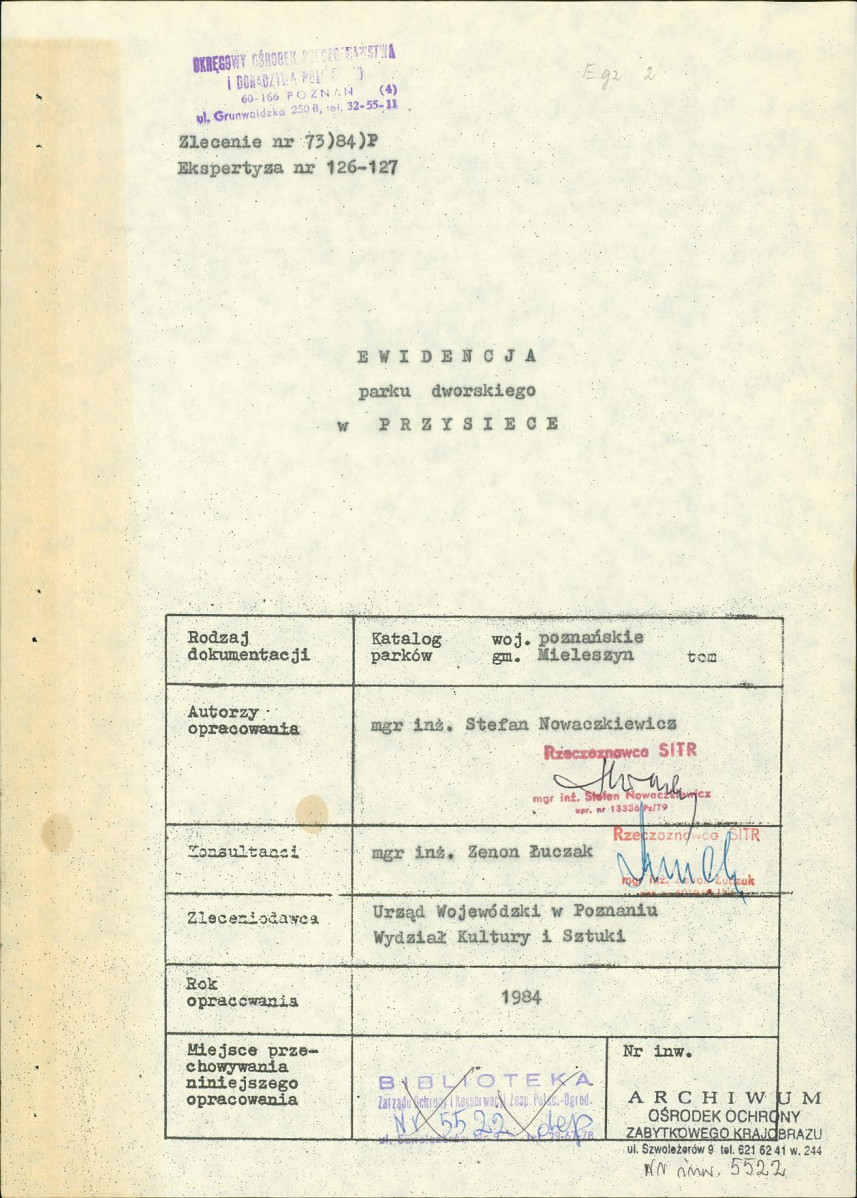 EP - Ewidencja parkowa, skan nr 4