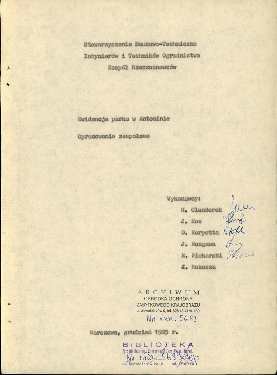 EP - Ewidencja parkowa, skan nr 4