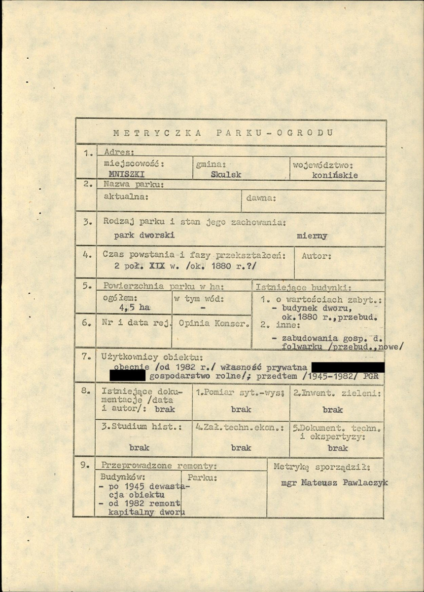 EP - Ewidencja parkowa, skan nr 6