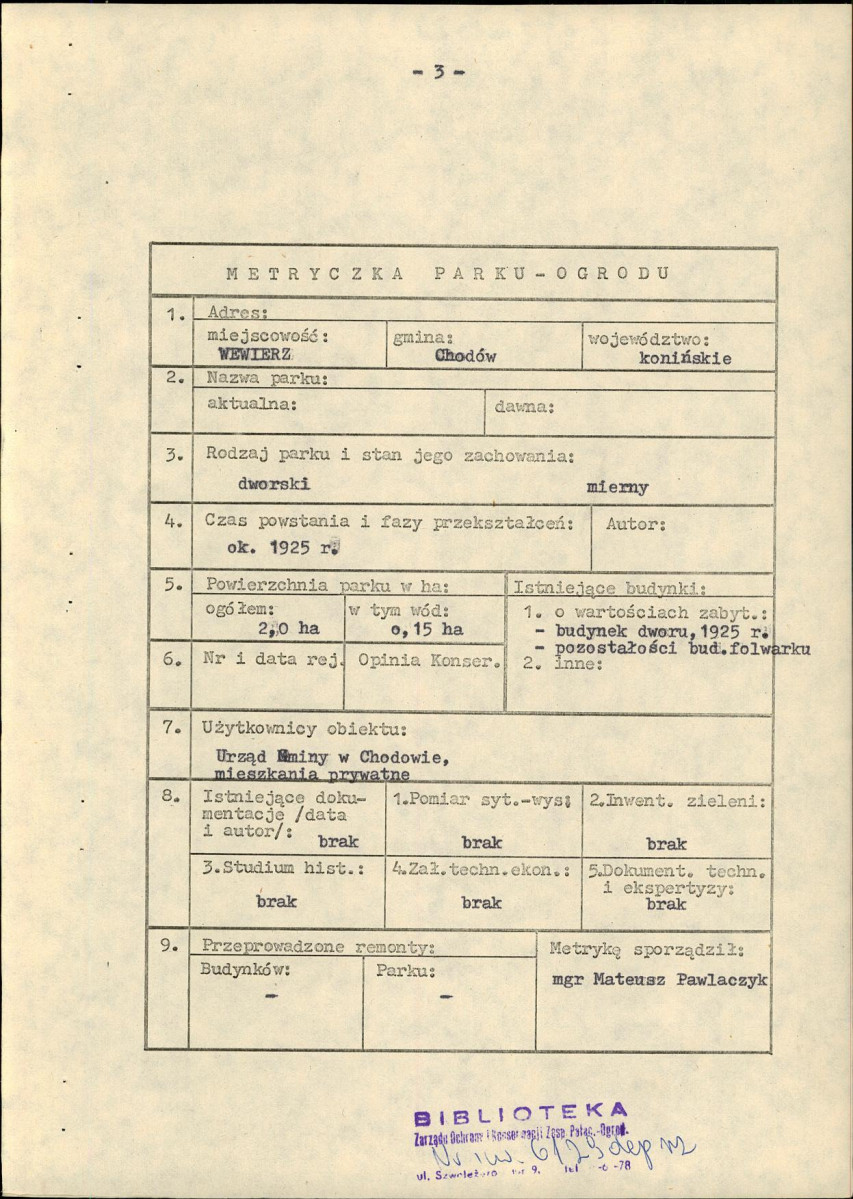 Ewidencja parkowa, skan nr 5