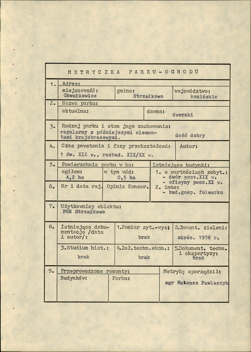 Ewidencja parkowa, skan nr 4