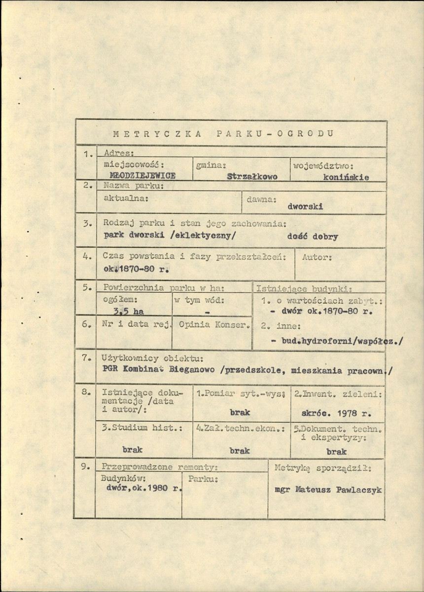 Ewidencja parkowa, skan nr 4
