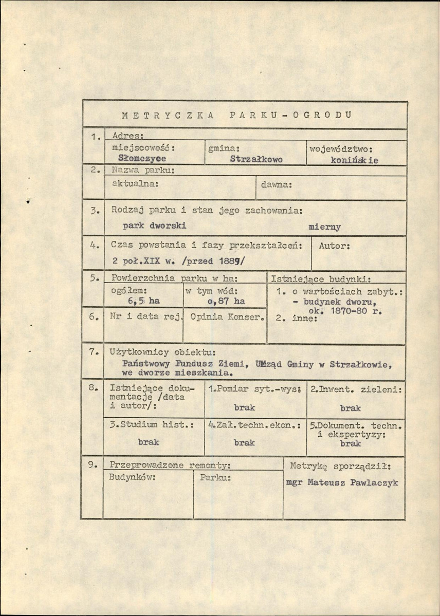 Ewidencja parkowa, skan nr 4