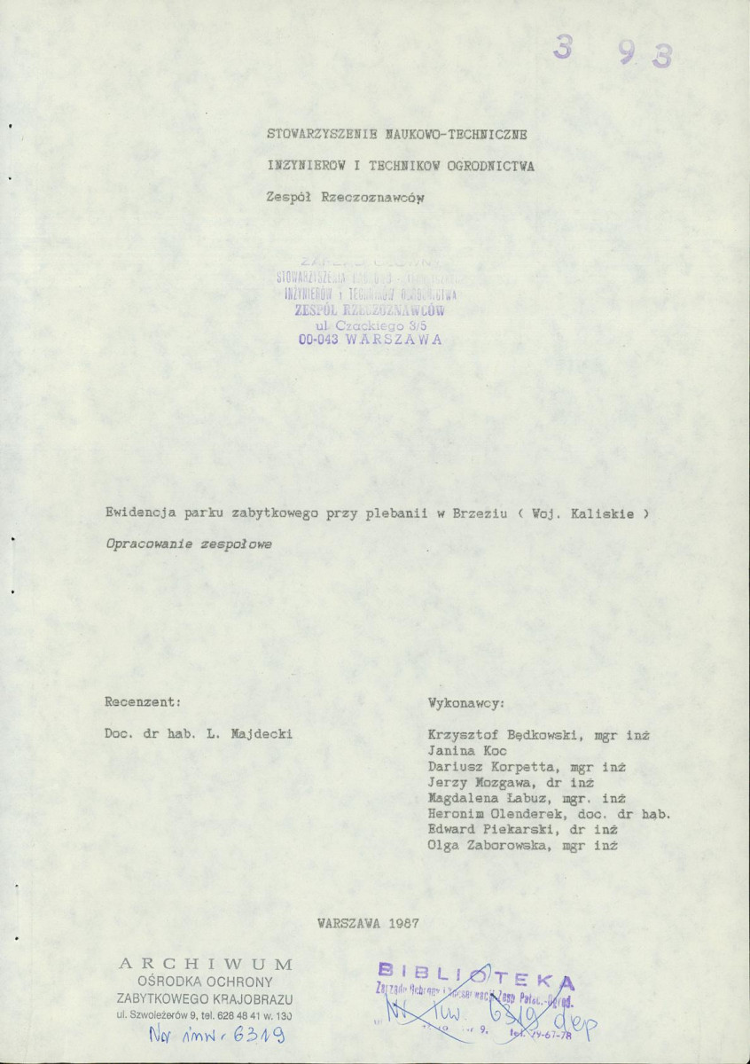 EP - Ewidencja parkowa, skan nr 4