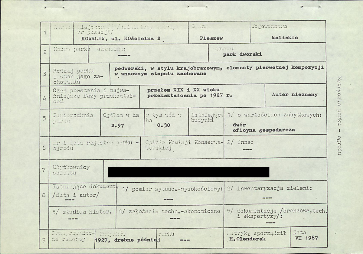EP - Ewidencja parkowa, skan nr 5