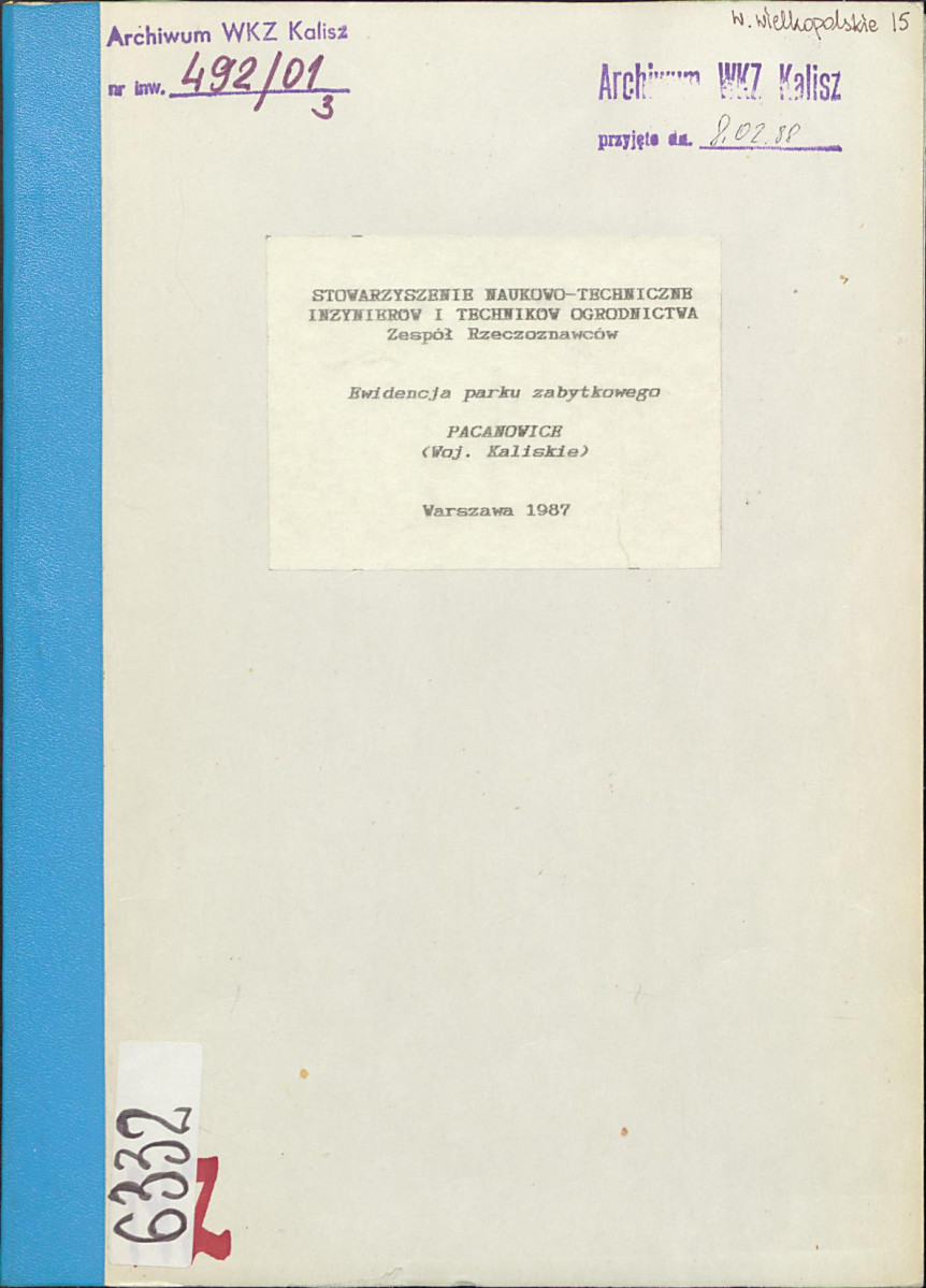 EP - Ewidencja parkowa, skan nr 1