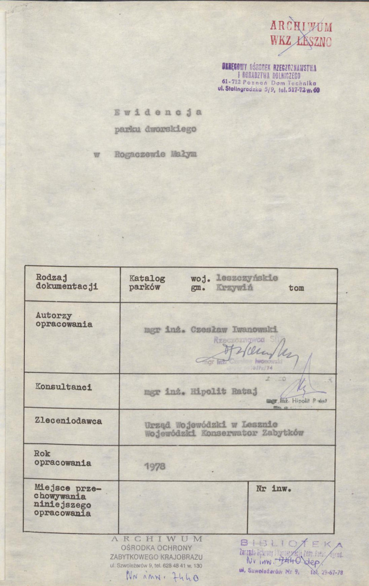 Ewidencja parkowa, skan nr 4