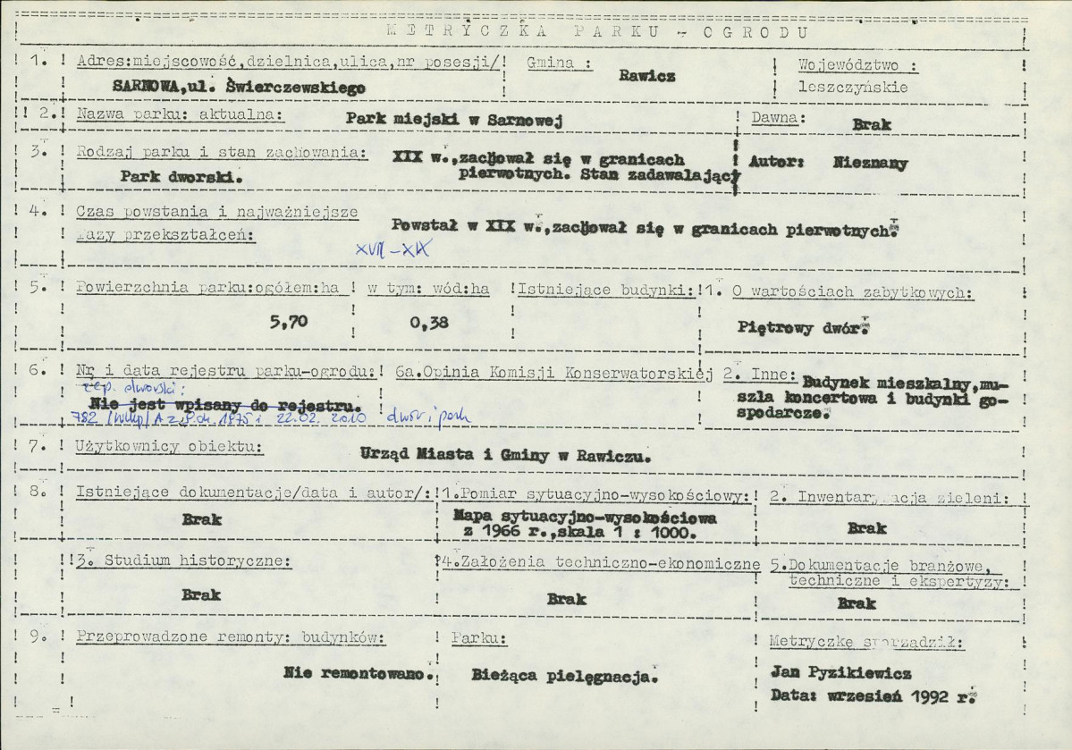 Ewidencja parkowa, skan nr 6