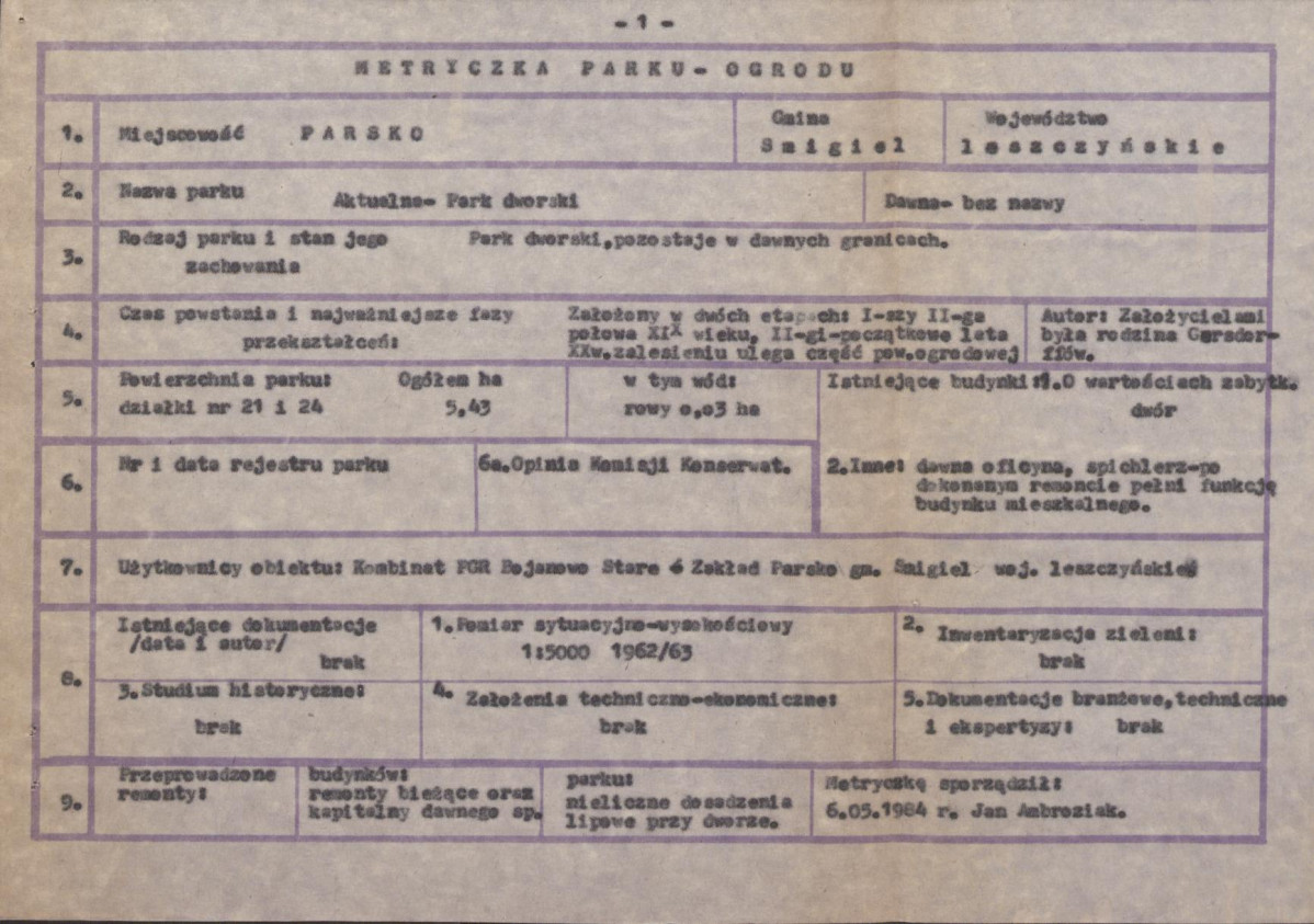 Ewidencja parkowa, skan nr 6