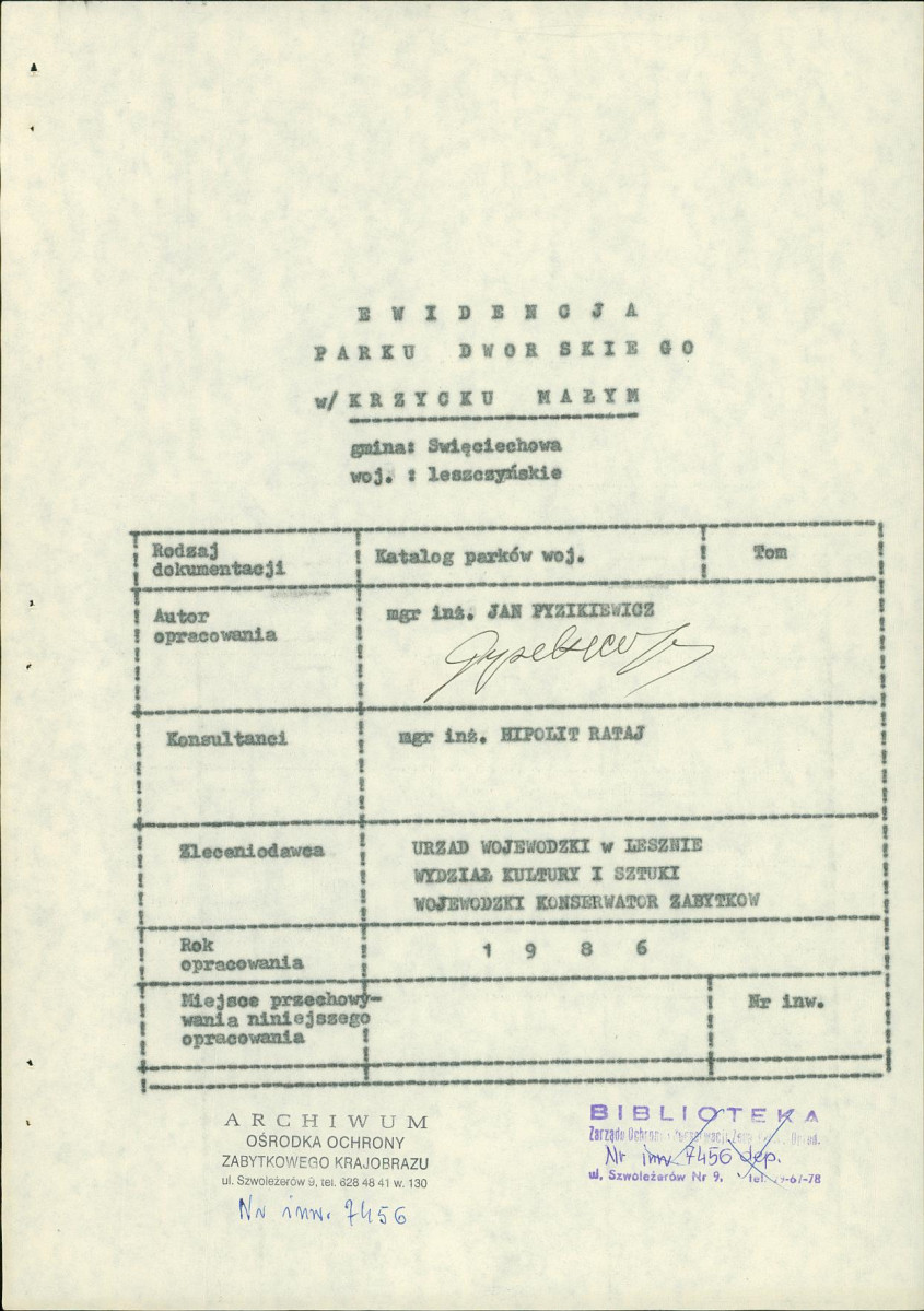 Ewidencja parkowa, skan nr 5