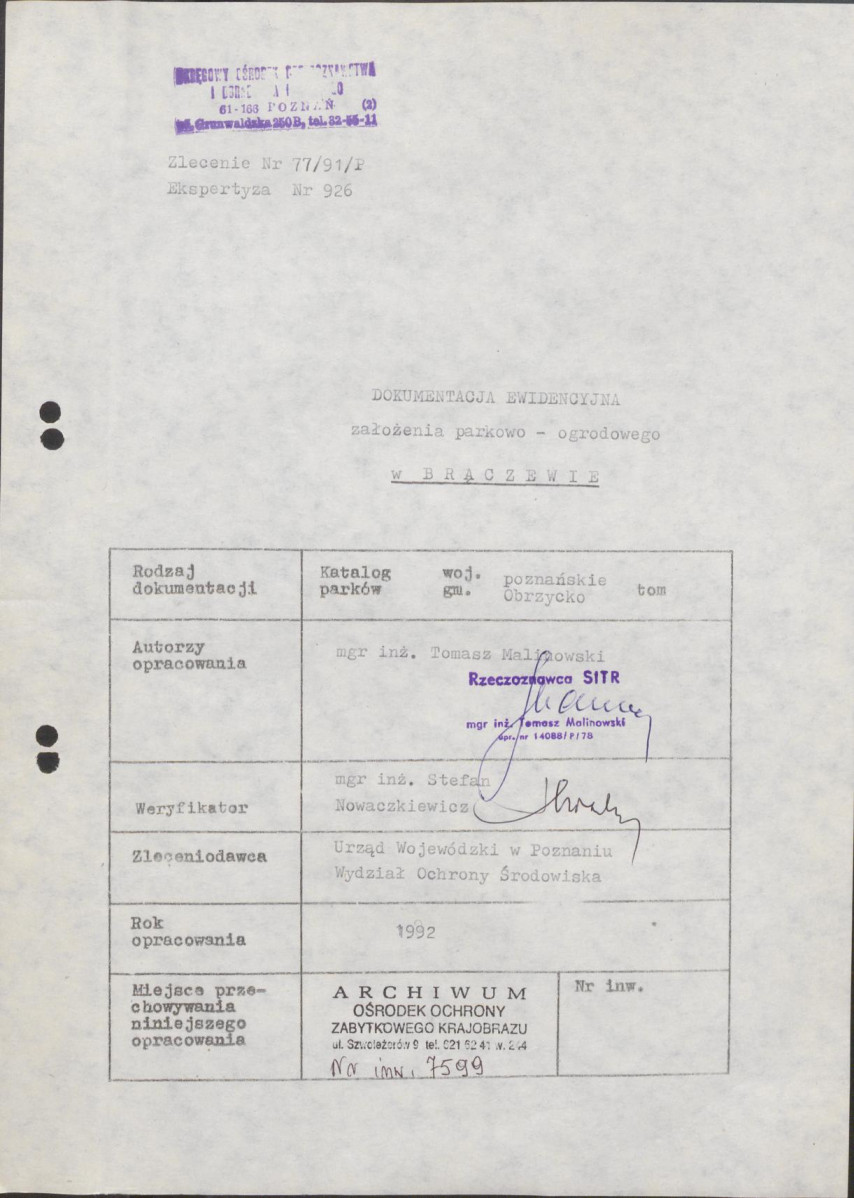 Ewidencja parkowa, skan nr 4