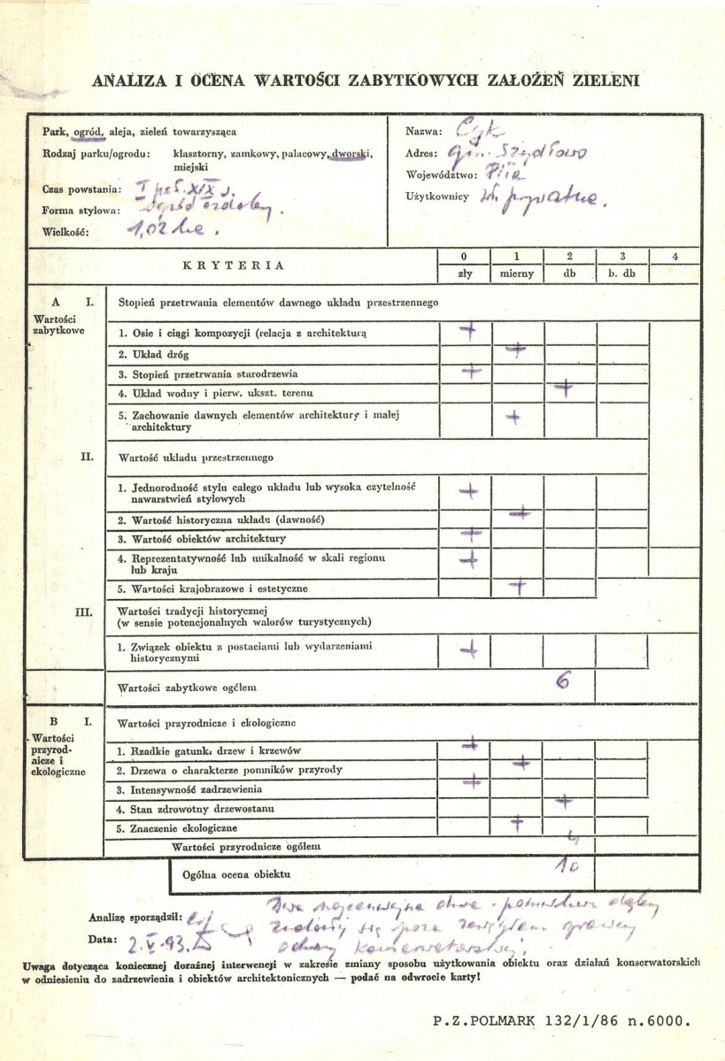 EP - Ewidencja parkowa, skan nr 3