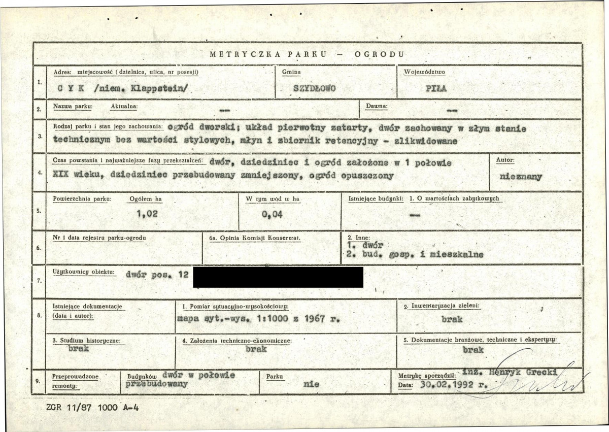 EP - Ewidencja parkowa, skan nr 6