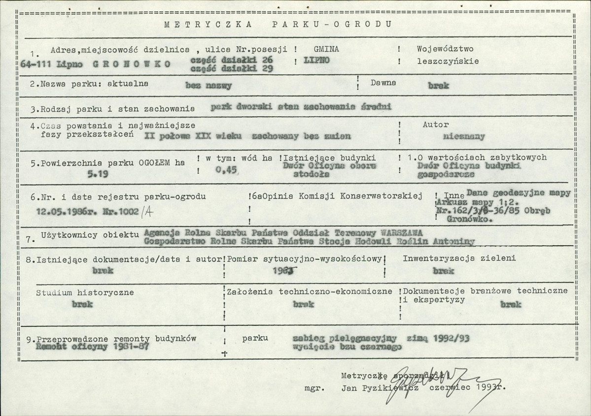 EP - Ewidencja parkowa, skan nr 6
