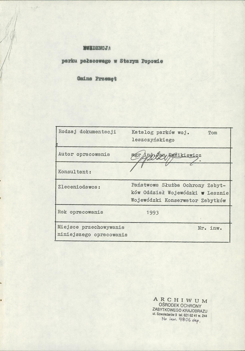 EP - Ewidencja parkowa, skan nr 4