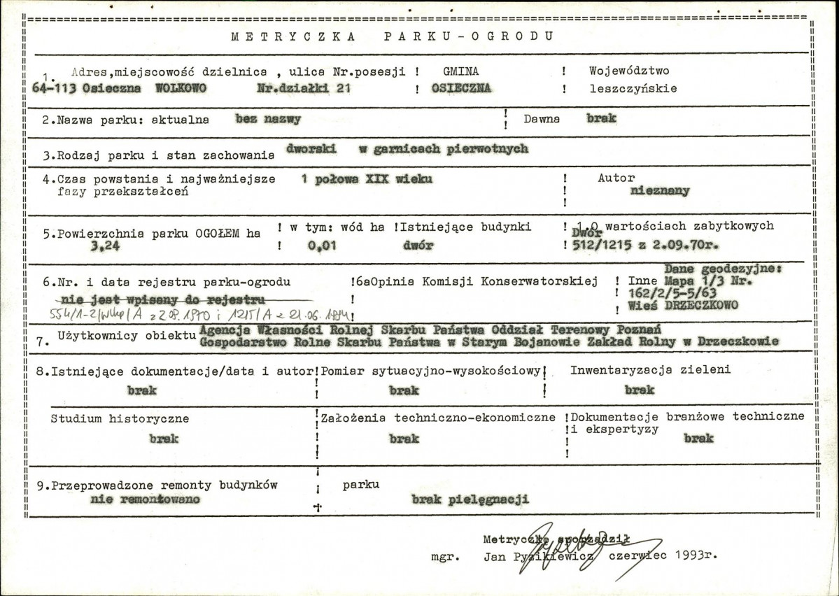 Ewidencja parkowa, skan nr 6
