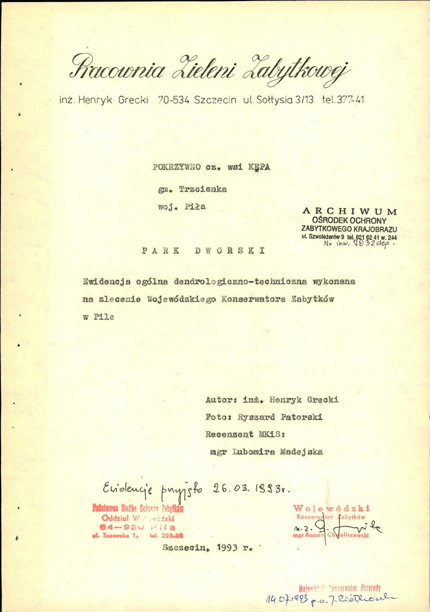 EP - Ewidencja parkowa, skan nr 4