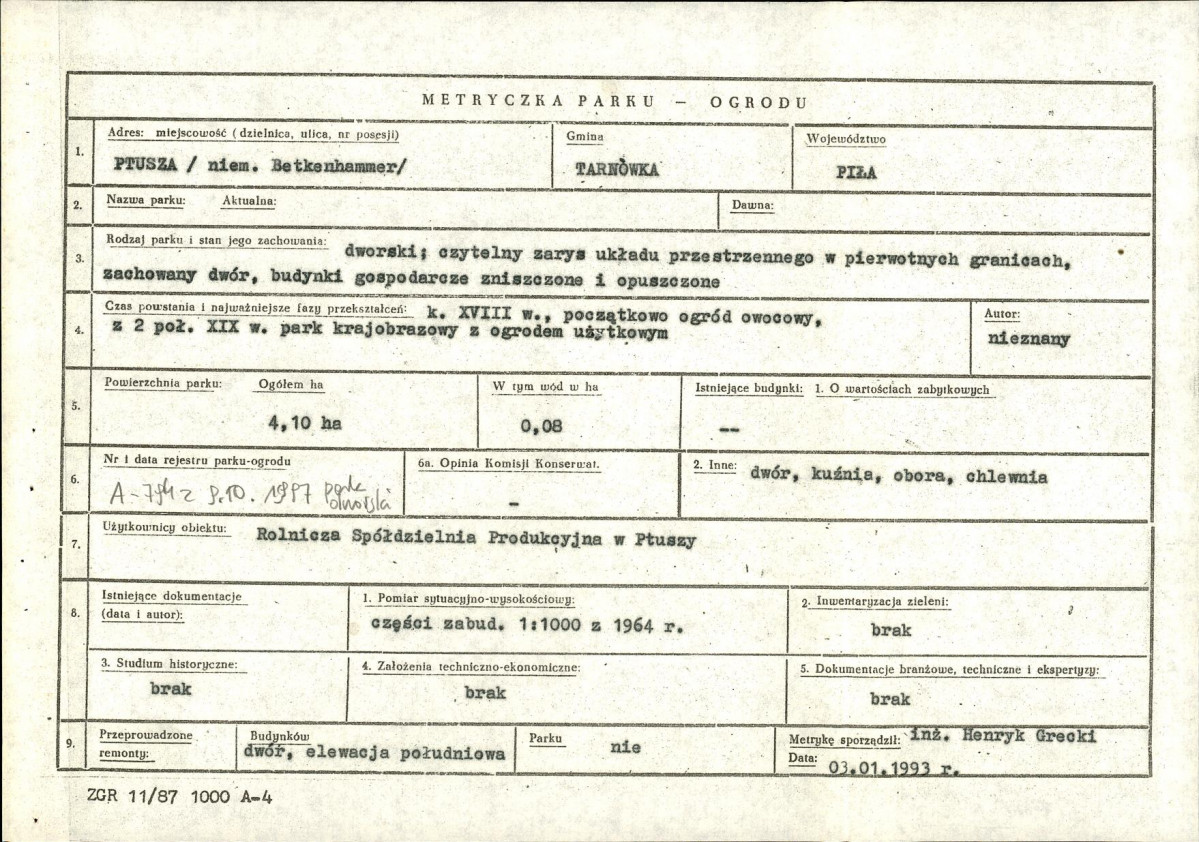Ewidencja parkowa, skan nr 5