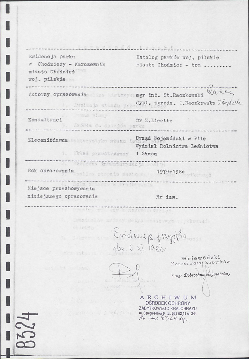 Ewidencja parkowa, skan nr 2