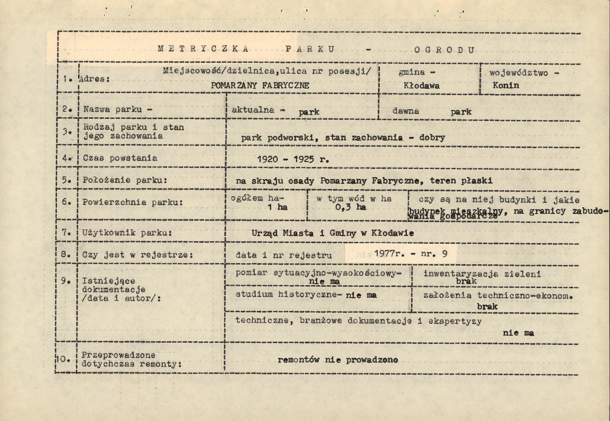 Ewidencja parkowa, skan nr 6