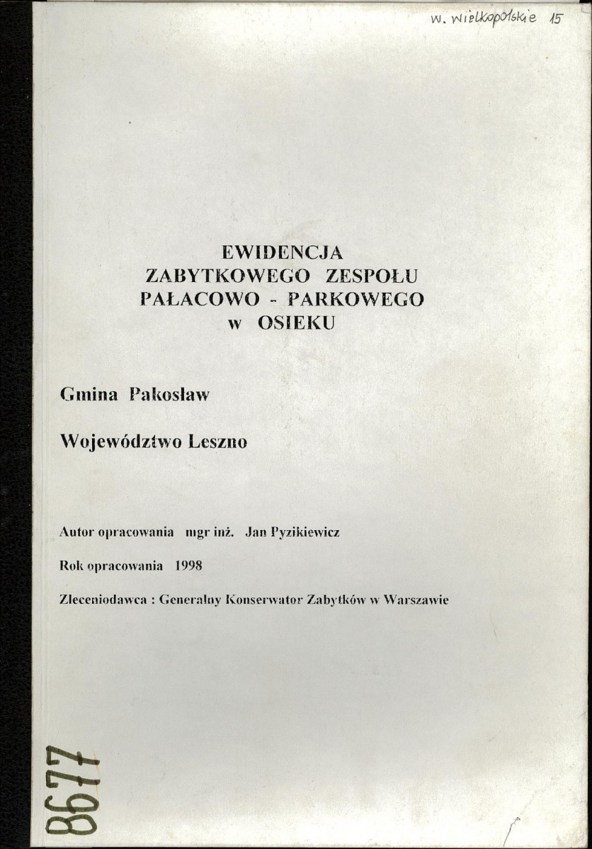 EP - Ewidencja parkowa, skan nr 1