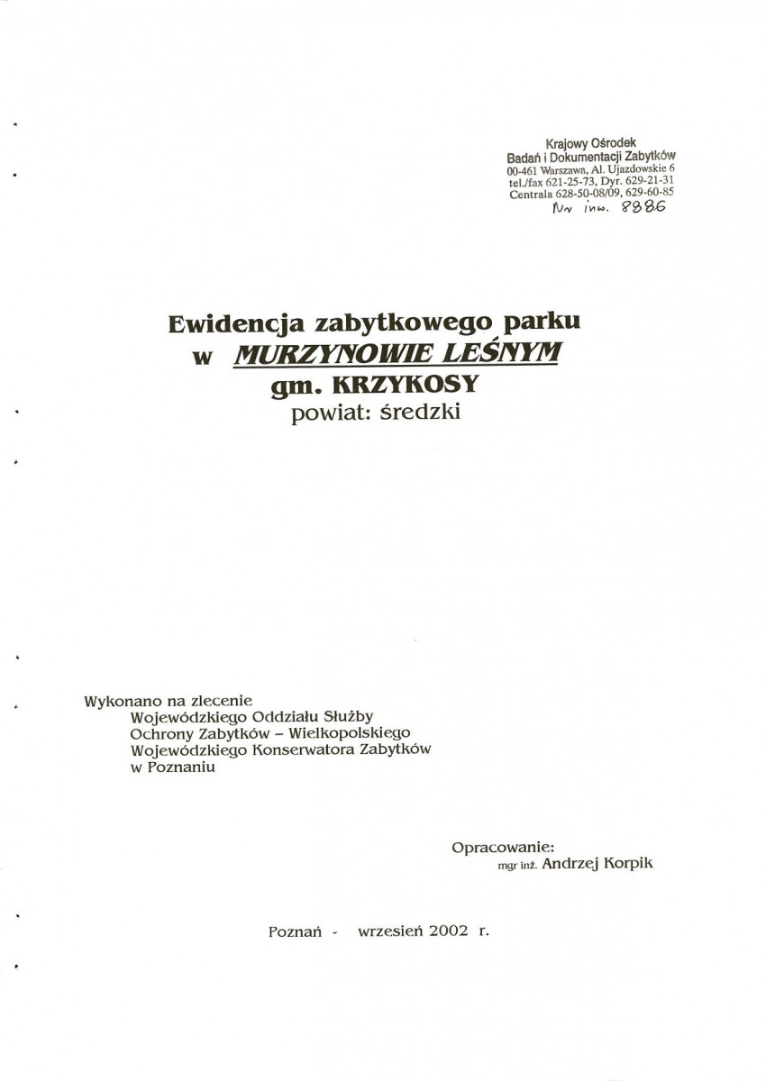 EP - Ewidencja parkowa, skan nr 2