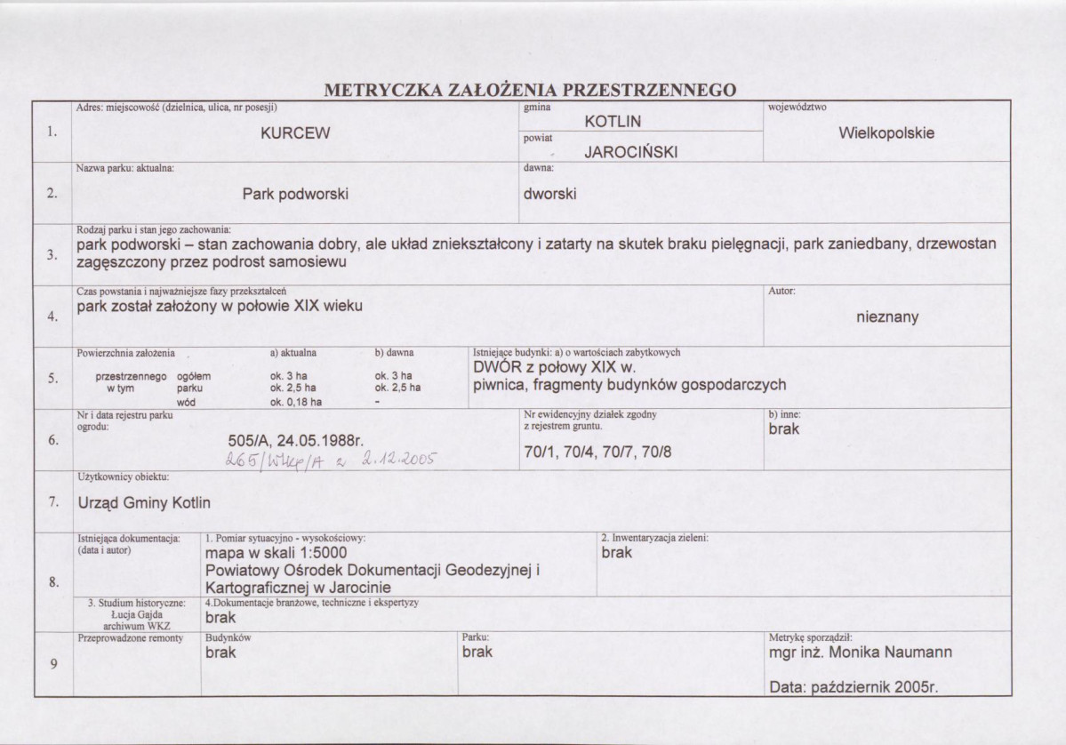 EP - Ewidencja parkowa, skan nr 3