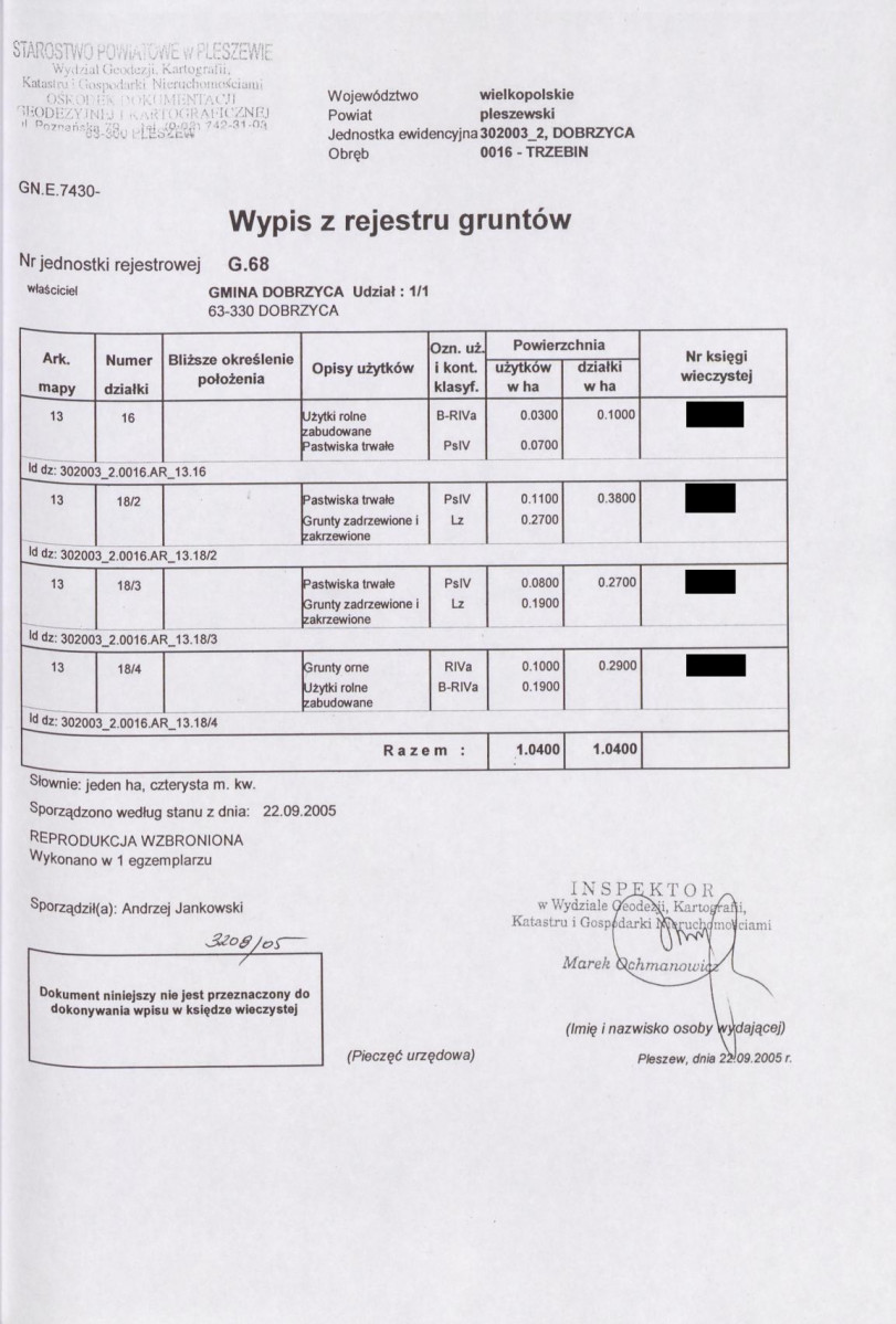 EP - Ewidencja parkowa, skan nr 16