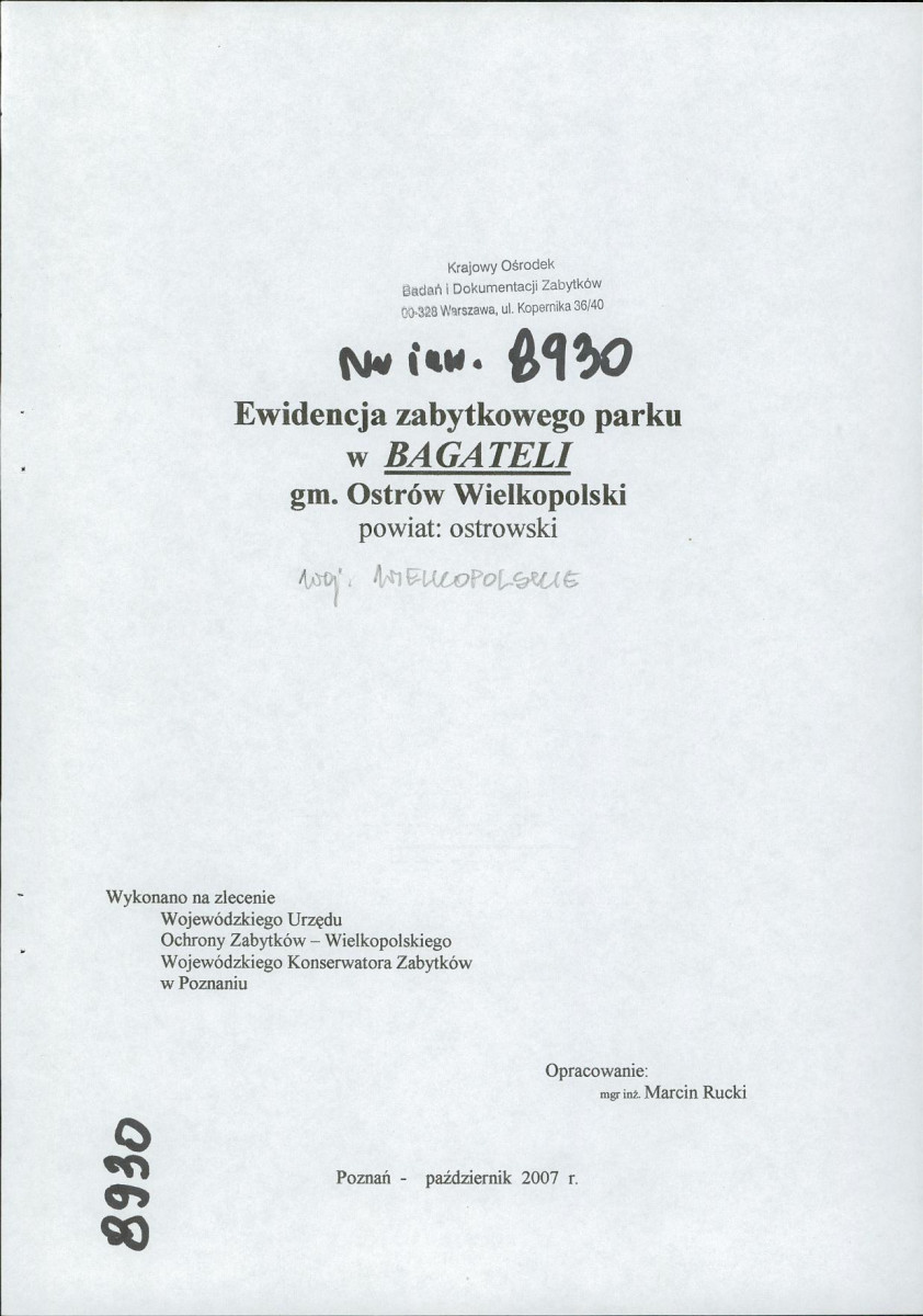 EP - Ewidencja parkowa, skan nr 1