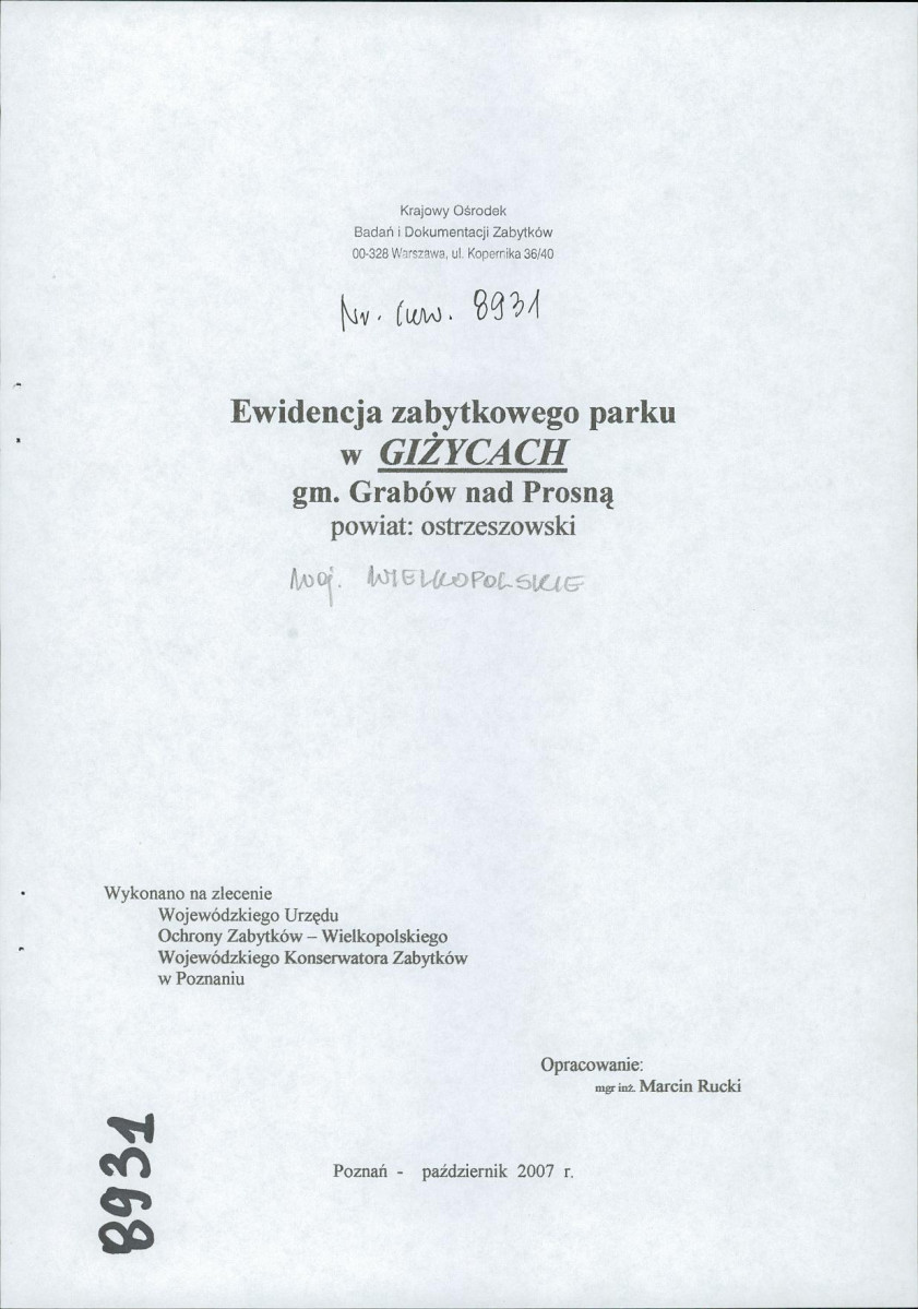 EP - Ewidencja parkowa, skan nr 1