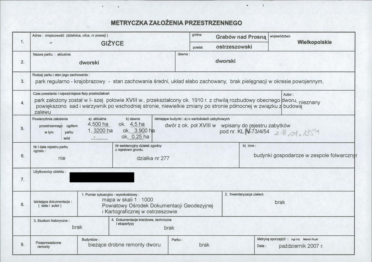 EP - Ewidencja parkowa, skan nr 2