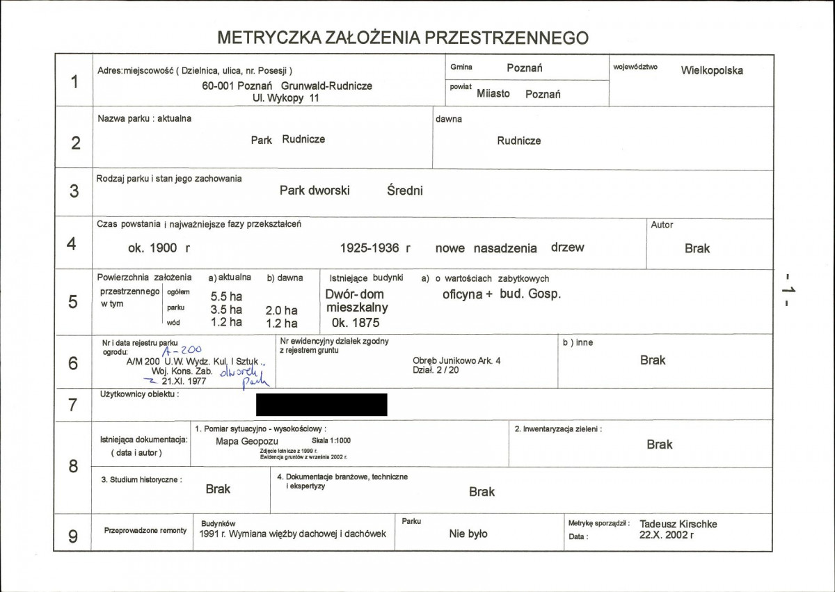 EP - Ewidencja parkowa, skan nr 3