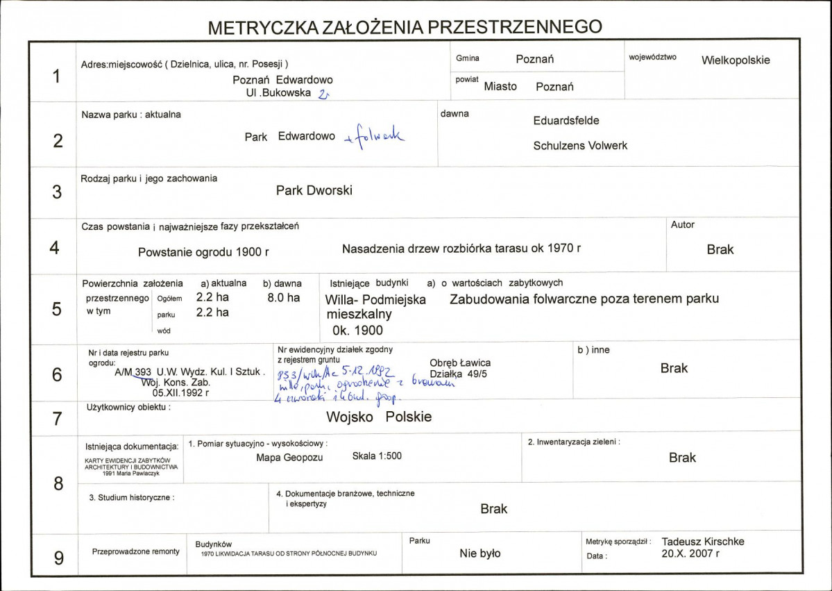 Ewidencja parkowa, skan nr 4