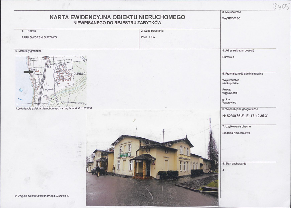 KEZN - Karta obiektu niewpisanego do rejestru, skan nr 1