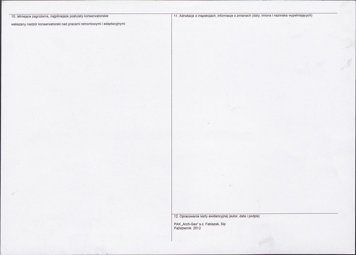 KEZN - Karta obiektu niewpisanego do rejestru, skan nr 2