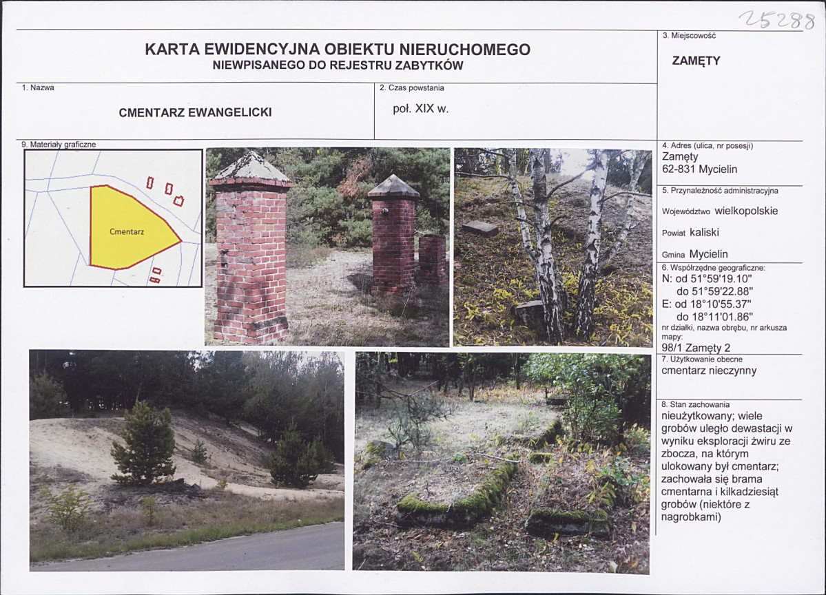 Karta obiektu niewpisanego do rejestru, skan nr 1