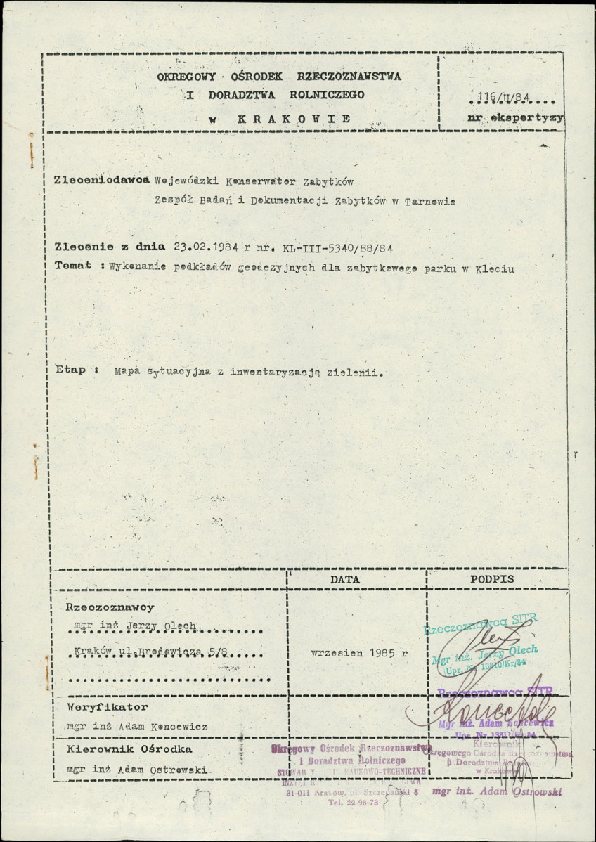 Ewidencja parkowa, skan nr 61