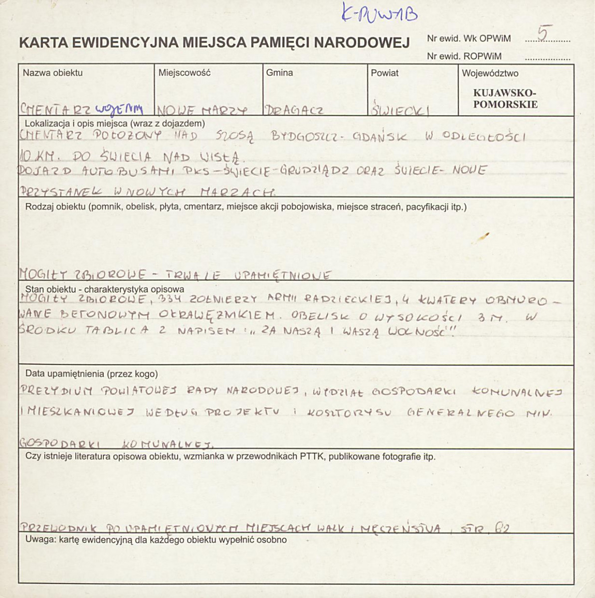 karta ewidencyjna, skan nr 1