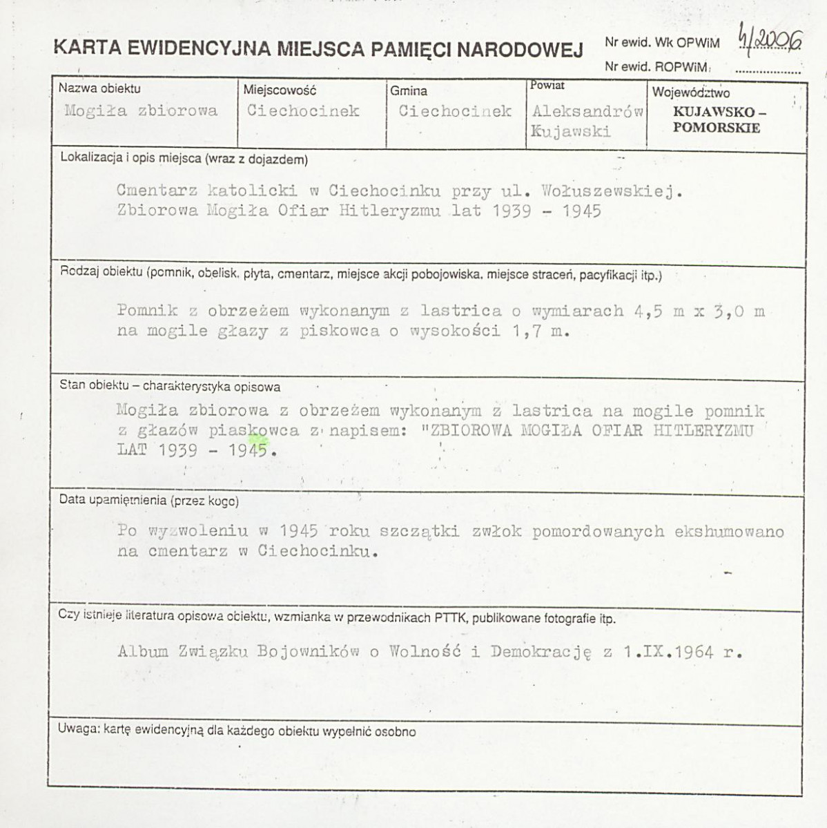 karta ewidencyjna, skan nr 1