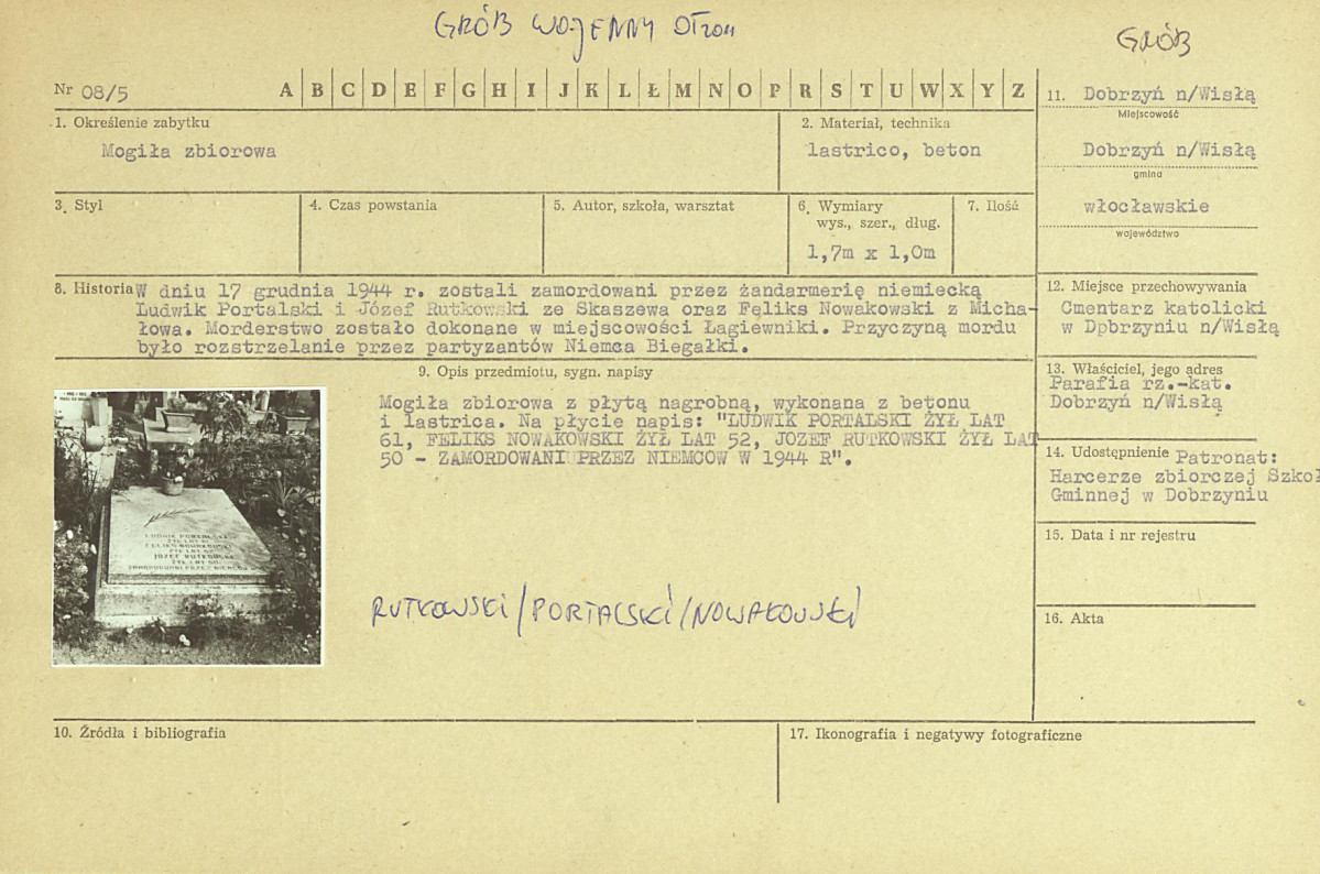 karta ewidencyjna, skan nr 1