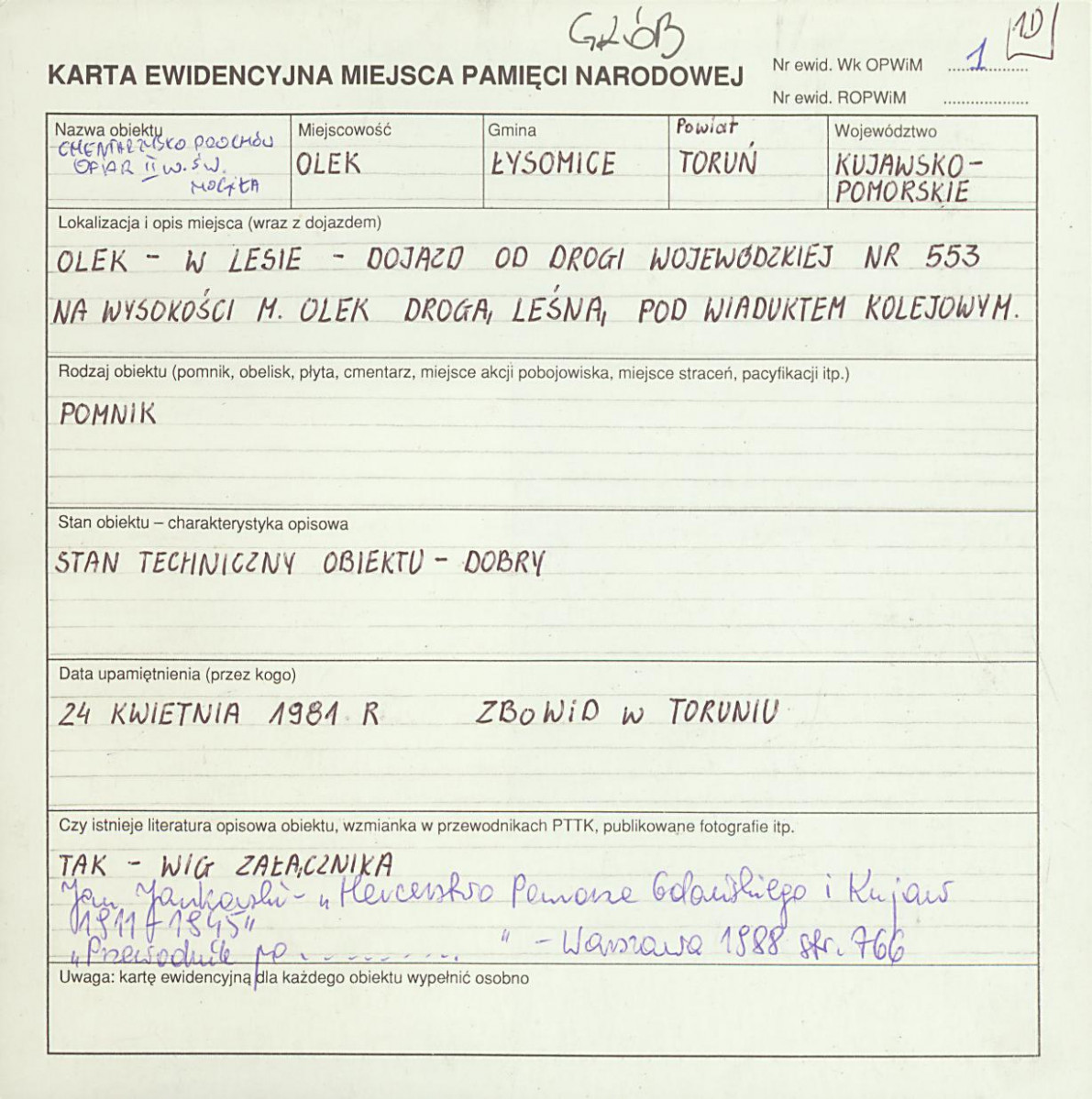 karta ewidencyjna, skan nr 1