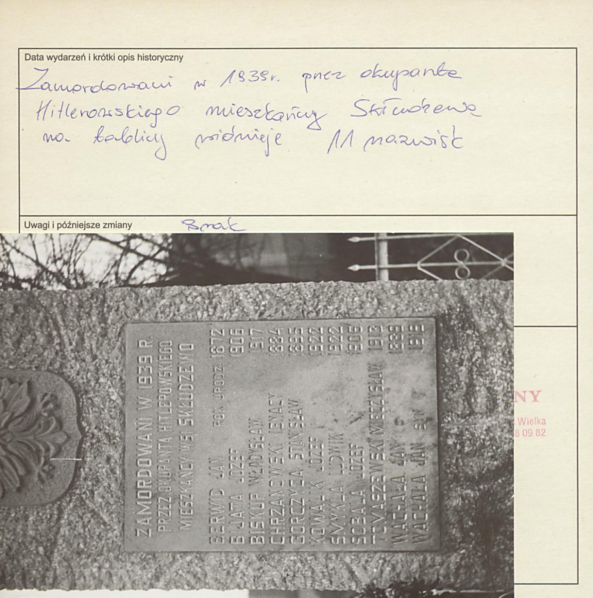 karta ewidencyjna, skan nr 2