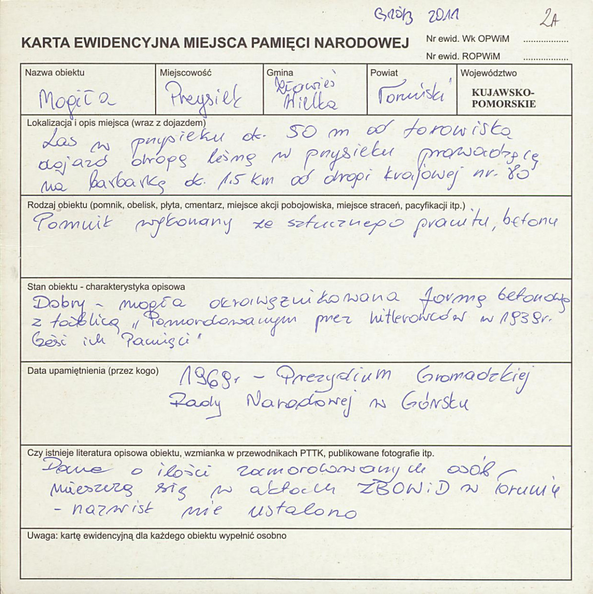 karta ewidencyjna, skan nr 1