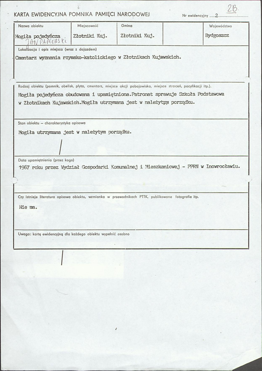 karta ewidencyjna, skan nr 3