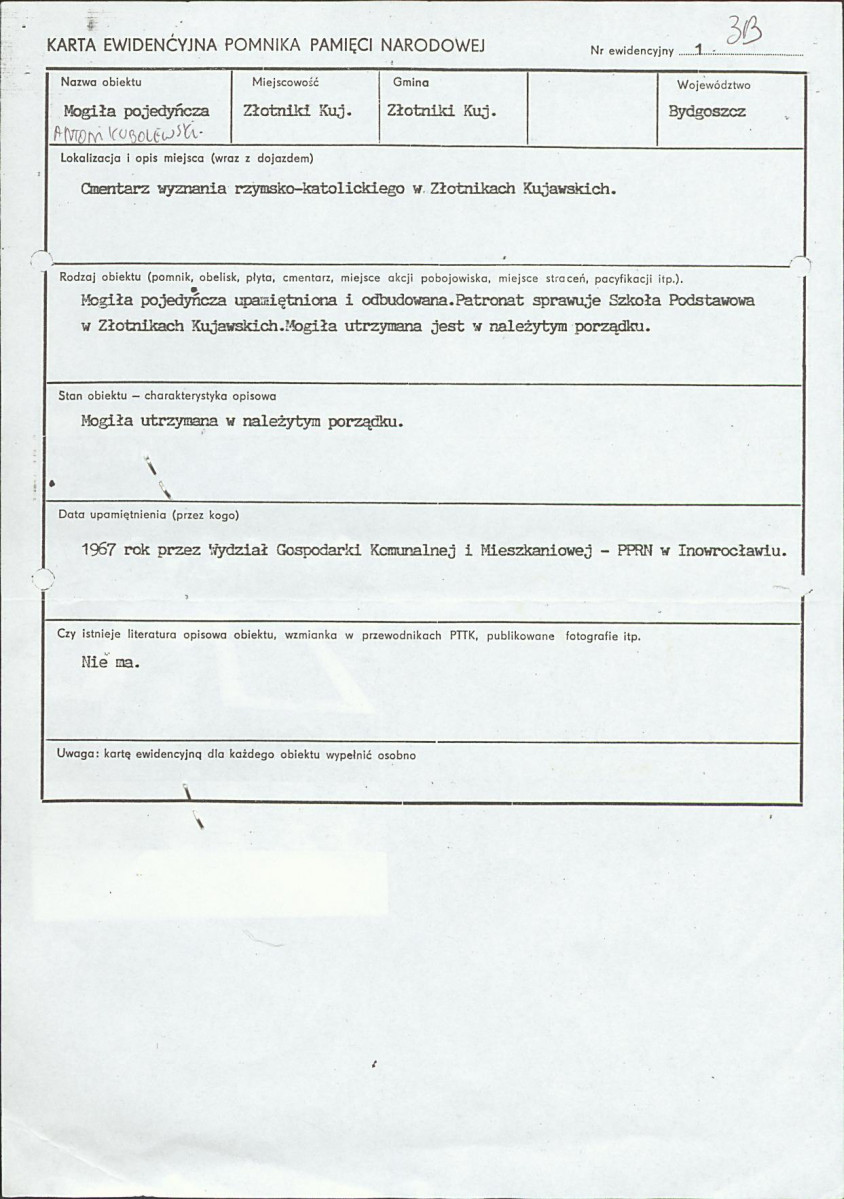 karta ewidencyjna, skan nr 3