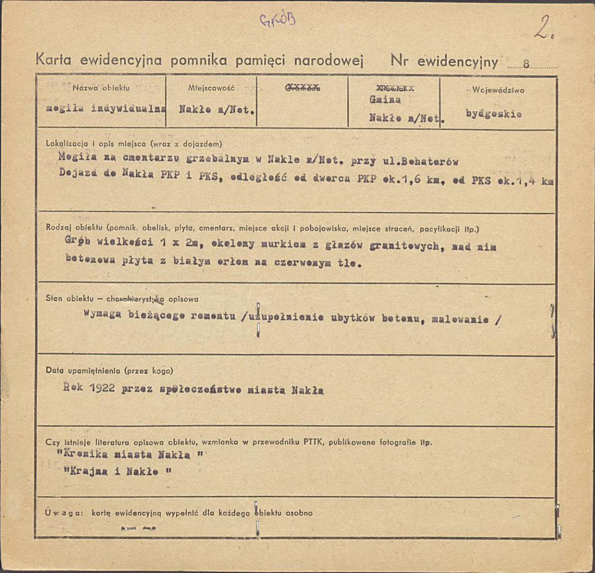 karta ewidencyjna, skan nr 1