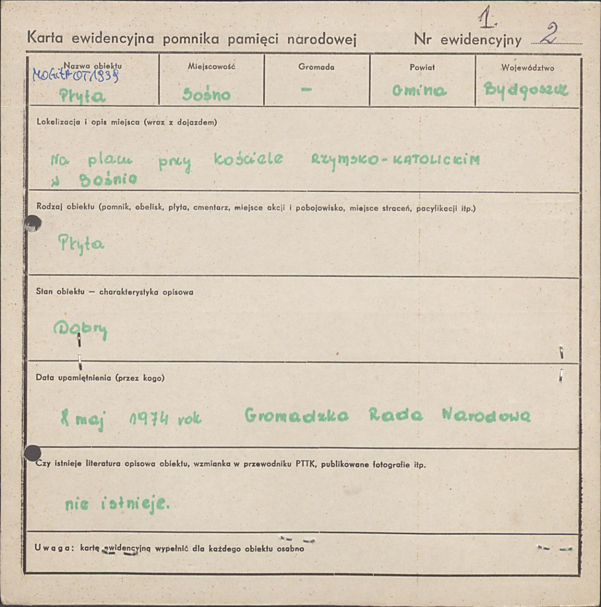 karta ewidencyjna, skan nr 1