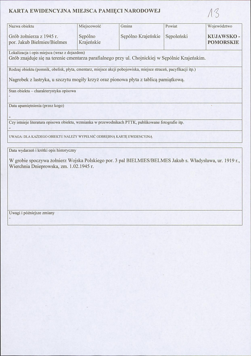 karta ewidencyjna, skan nr 1